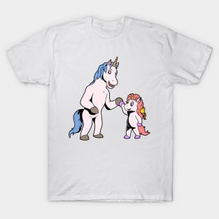 Father and son make fistbump - unicorn T-Shirt